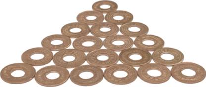 numeroastro Copper Coins | Tambe Ke Sikkey with Hole for Puja (21 Pcs) Decorative Showpiece  -  2.5 cm