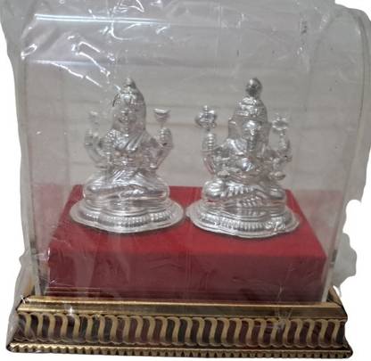 SAMAST Silver Made Laxmi Ganesh Ji (Pure Silver 70Gm) Decorative Showpiece  -  5 cm