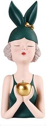 welno international Cute Resin Bubble Apple Makeup Lipstick Girl Decorative Showpiece  -  23 cm