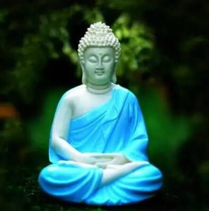 Gaurvi Enterprises Antique Handcrafted Dhyan Buddha Statue Aquarium (Sky Blue) River Rock Unplanted Substrate