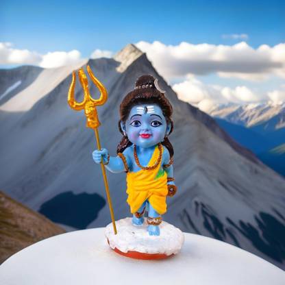 Awesome Craft Baal Shiv Cute Littel Baal Shiv Idol Status Murti for Home Temple Decorative Showpiece  -  11 cm