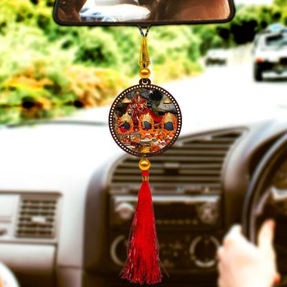 Color Splash Lord Vaishno Devi Hanging idol for Car and Home Decorative Showpiece  -  3 cm