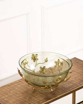 CURIO CART Potpourri Bowl with Metal Stand Decorative Showpiece  -  26 cm