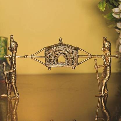 RainbowFeathers Dhokra Traditional Palanquin Decorative Decorative Showpiece  -  11 cm