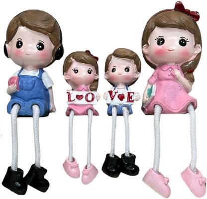 Augen Sweet Love Family Living Room Home Decor Gift Flower Hanging Legs (6936B2) Decorative Showpiece  -  12 cm