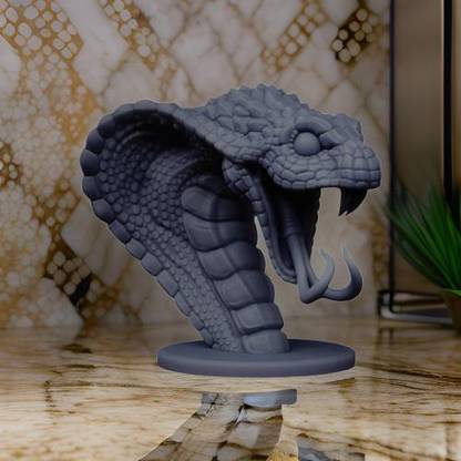 celestial crafts Majestic Cobra Snake Figurine - Exquisite 3D Printed Resin Decor Decorative Showpiece  -  16 cm