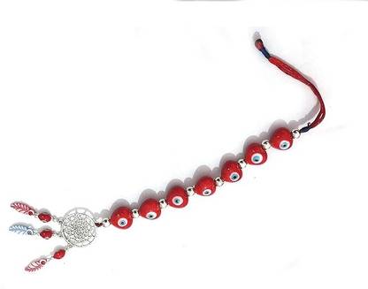 AIR9999 Red Heart Shaped Evil Eye with Dream Catcher Lucky Charm Protection Hanging Decorative Showpiece  -  30 cm
