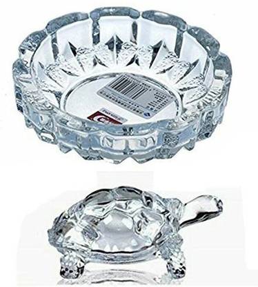 VALUE CRAFTS Vastu Feng Shui Crystal Turtle Tortoise for Good Luck Decorative Showpiece  -  3.81 cm