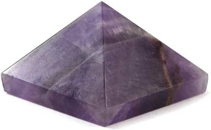 Shivalays Natural Amethyst Pyramid (Size 1 Inch) Crystal Healing Stone Pyramid Decorative Showpiece  -  3 cm