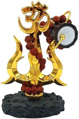 Tej Gifts Shiv Trishul with Damru idol Decorative Showpiece Decorative Showpiece - 8 cm