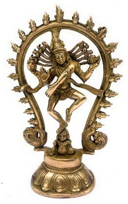 Bhunes Brass Natraja Idol Nataraja Statue Dancing Nataraj Murti Showpiece Decorative Showpiece  -  22 cm