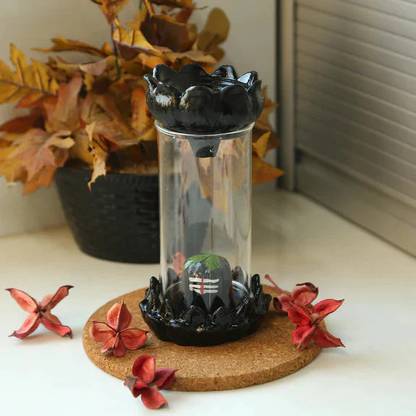 BUYYOU MAHDEV SHIVLING WITH 30 PCS FRAGRANCE CONES Decorative Showpiece  -  10 cm