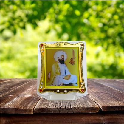BISRAT CREATIONS Guru Teg Bahadur Ji Statue For Car Dashboard Home Office etc Size : 6 cm / 7 cm Decorative Showpiece  -  7 cm