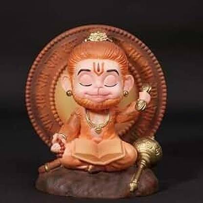 ANI DIVINE Bal Hanuman Ji Resin Statue for Home and Office Decor, Dashboard, Temple Decorative Showpiece - 9 cm