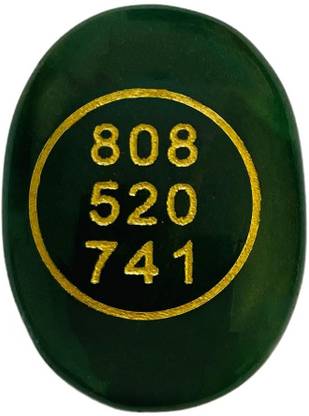 ActrovaX Reiki Green Jade Crystal Stone Zibu Coin - 808 520 741 Decorative Showpiece  -  3 cm