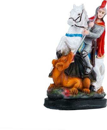 Newven St George Showpiece Idol Christian Statues Home Decor God Gifts House Warming Decorative Showpiece  -  20 cm