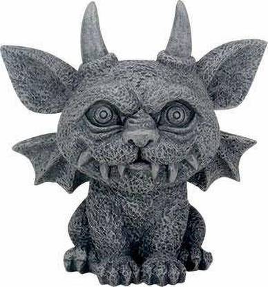 SUMMIT COLLECTION 3.25 Inch Medieval Dark Grey Winged Gothic Gargoyle Guardian Bast Desk Decorative Showpiece  -  10 cm