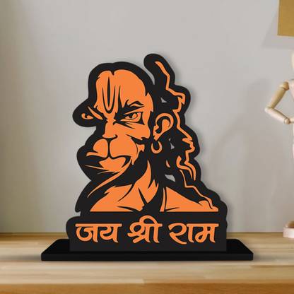 Artvibes Jai Shri Ram Table Decor Home Office Desk Showpiece Wood Gift Item(SP_1167) Decorative Showpiece  -  14 cm