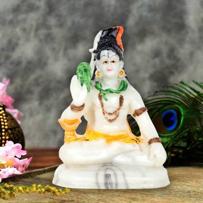 Awesome Craft Shiv ji Statue Shankar Bhagwan Murti for Car Dashboard Home Temple & Office Decorative Showpiece  -  10 cm