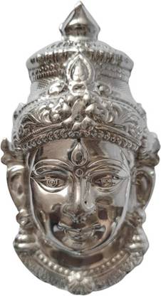Sirgan Varalakshmi German Silver Face for Navaratri/Nonbu Pooja Decoration Height: 8inc Decorative Showpiece  -  24 cm