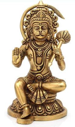 VEDIC CRAFT vedic art and craft b5rass hanuman idol/statue hanuman murti showpiece Decorative Showpiece  -  18 cm