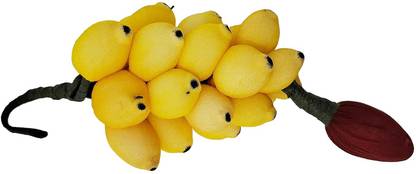 HOIVA Artificial Banana bunch yellow sponge hanging for Home / office - 7 inch Decorative Showpiece  -  18 cm