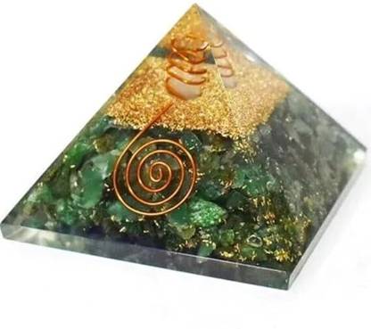 Crystal Divine Green Jade Orgonite Pyramid Vastu for Home Decor Office Items Showpieces Decorative Showpiece  -  9.9 cm