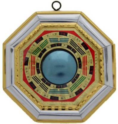 Subh Store Feng Shui Bagua Mirror Concave for positive energy-15X15 Cm Decorative Showpiece - 15 cm