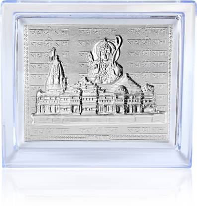 Memoir Pure Silver Ayodhya Ram Mandir stand spiritual puja item home décor Decorative Showpiece  -  10.1 cm