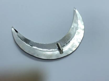 Gahenaz Silver Half Chand/Moon for puja Decorative Showpiece  -  2 cm
