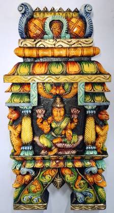 JlineArts Wooden Wall Panel Lakshmi, Multi-Color, Handmade Solid Wood, 24 Inches Decorative Showpiece  -  60 cm