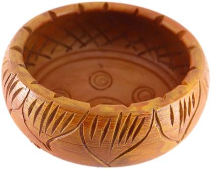 SHREE SAGAR EXPORTS Urli Pot – Handmade Terracotta Pot – Clay Urli Bowl – Birds Water Pot Decorative Showpiece  -  7 cm