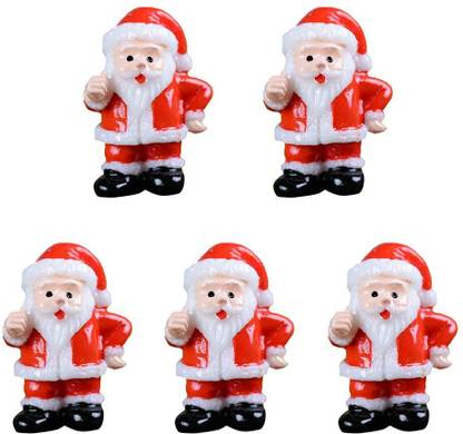 Lyla Mini Resin Santa Claus Christmas Garden Micro Landscape Home Garden Decor #1 Decorative Showpiece  -  10 cm