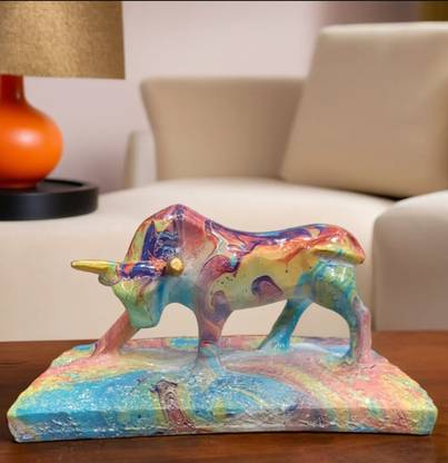kalka Enterprises Share Market Bull Bull Decorative Showpiece  -  10 cm