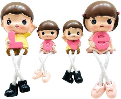 Augen Sweet Love Family Living Room Home Decor Gift Flower Hanging Legs (7532A18) Decorative Showpiece  -  12 cm
