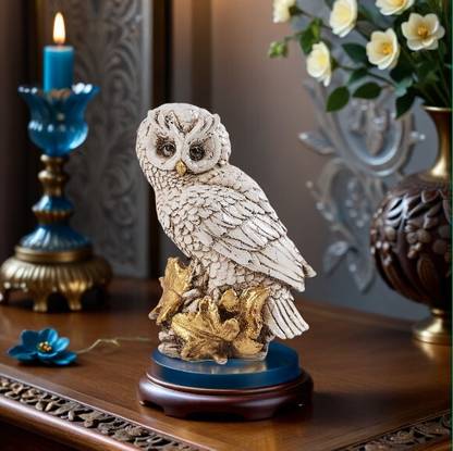 CraftVatika Owl Showpieces Statue Bird Figurines Decorative Items for Home Decor Office Desk Living Room Shelf Decoration Decorative Showpiece - 13.97 cm