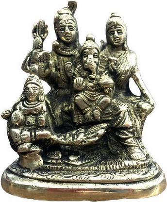 BUY N RELAX 100% Pure Brass Shiv Parivar 5inch Decorative Showpiece  -  12 cm
