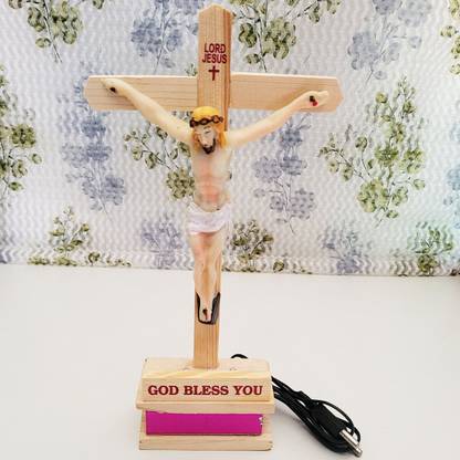 theperfectbazaar.com Jesus Christ Statue with led Lights Decorative Showpiece  -  27 cm