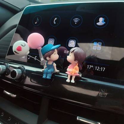 GOLDENEYEHOUSE Cute Couple Cartoon Car Dashboard Showpiece Decorative Showpiece  -  4 cm