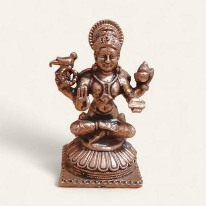 Copper Shri Sarda devi Idol Decorative Showpiece  -  4.5 cm