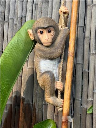 Merak Arts The Chimpanzee Baby Monkey Hanging Animal Statue Decorative Showpiece  -  0.4 cm