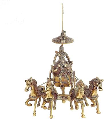vastu vardan Vastu Brass krishna arjun rath idol (Weight-1810gm Approx) Brass Statue Idol Decorative Showpiece  -  18 cm