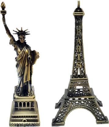AFTERSTITCH Set of Statue of Liberty & Paris Eiffel Tower showpiece Decorative Showpiece  -  15.5 cm
