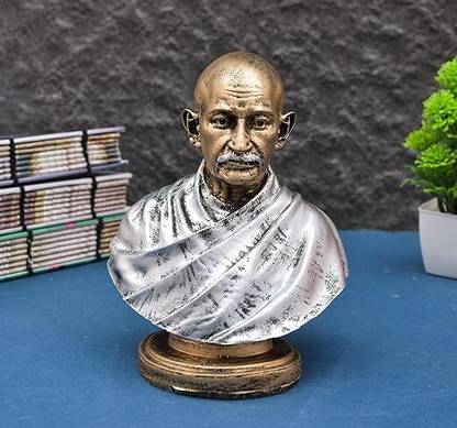 Neema Handicrafts Polyresin Handcrafted Mahatma Gandhi Statue Decorative Showpiece  -  7 cm