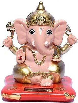 AK ULTIMATE Hand Moving Ganesha Idol for Car Dashboard Home Decor, Office Desktop Decorative Showpiece  -  5 cm