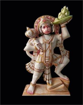 DEVISMURTIKALAK 3.6 Feet Marble Hanuman Statue Decorative Showpiece  -  60 cm
