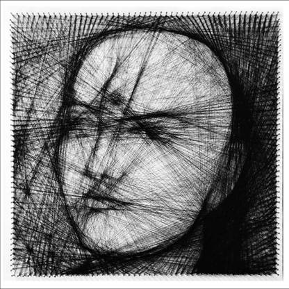 PARAMETRIC Thread Portrait Customisable Gift Arya Bhatt (Black 24X24 inches) Decorative Showpiece  -  60 cm