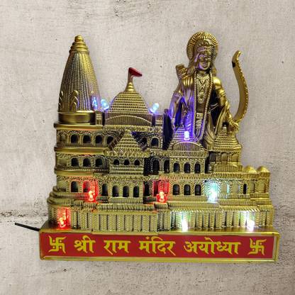 PRABHU DAYAL Ayodhya Ram Mandir Replica 3D Model Temple LED Light 01 Decorative Showpiece  -  22 cm