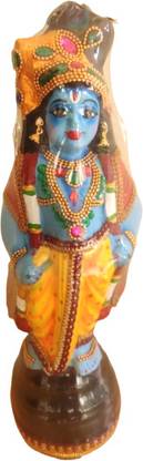 HOIVA HOIVA Sree Guruvayur Blue krishna fiber Spiritual idol - 32 CM Decorative Showpiece  -  32 cm