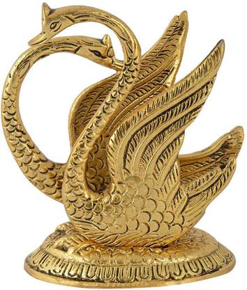 DARIDRA BHANJAN Golden Swan Duck Shape Napkin Holder Antique Home Office Tableware Decorative Showpiece  -  12 cm